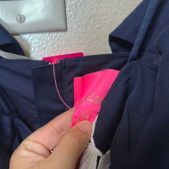 NWT Lilly Pulitzer Blue and White Sheath Mini Dress Spaghetti Straps sz 00 - Picture 3 of 8